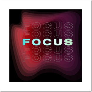 Focus, inspirational red to purple gradient Posters and Art